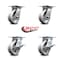 Service Caster 5 Inch V Groove Semi Steel Swivel Caster Set with Roller Bearings 2 Brakes SCC SCC-35S520-VGR-2-SLB-2 - alternate 5